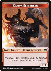 Treasure // Demon Berserker Double-Sided Token [Kaldheim Tokens] | Dumpster Cat Games