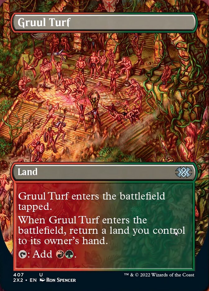 Gruul Turf (Borderless Alternate Art) [Double Masters 2022] | Dumpster Cat Games