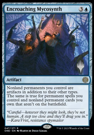 Encroaching Mycosynth (Promo Pack) [Phyrexia: All Will Be One Promos] | Dumpster Cat Games