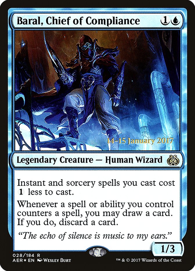 Baral, Chief of Compliance [Aether Revolt Prerelease Promos] | Dumpster Cat Games
