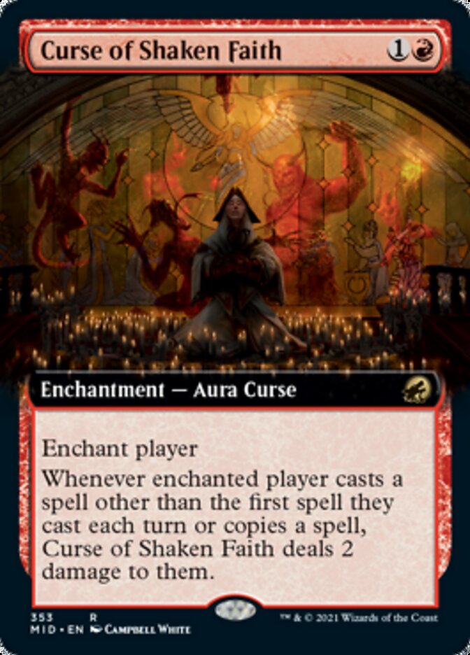 Curse of Shaken Faith (Extended Art) [Innistrad: Midnight Hunt] | Dumpster Cat Games