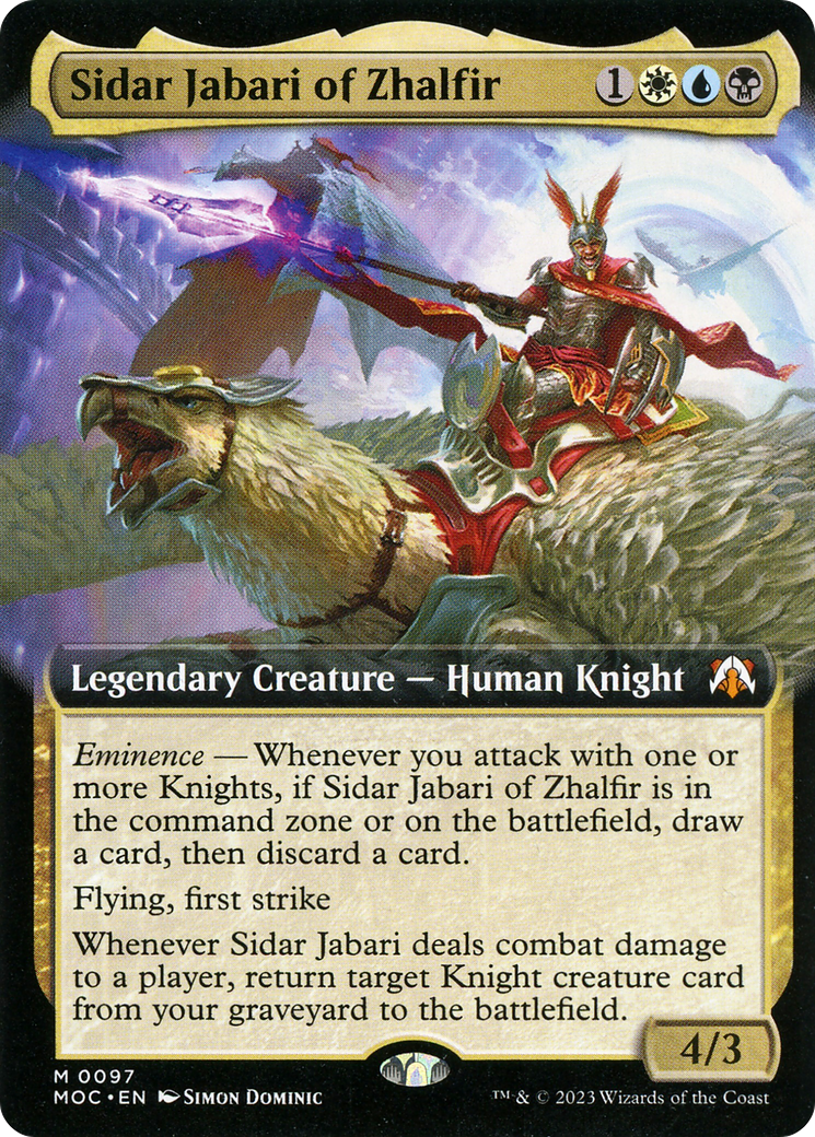 Sidar Jabari of Zhalfir (Extended Art) [March of the Machine Commander] | Dumpster Cat Games