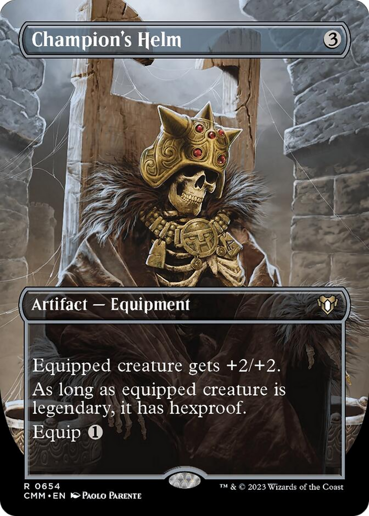 Champion's Helm (Borderless Alternate Art) [Commander Masters] | Dumpster Cat Games