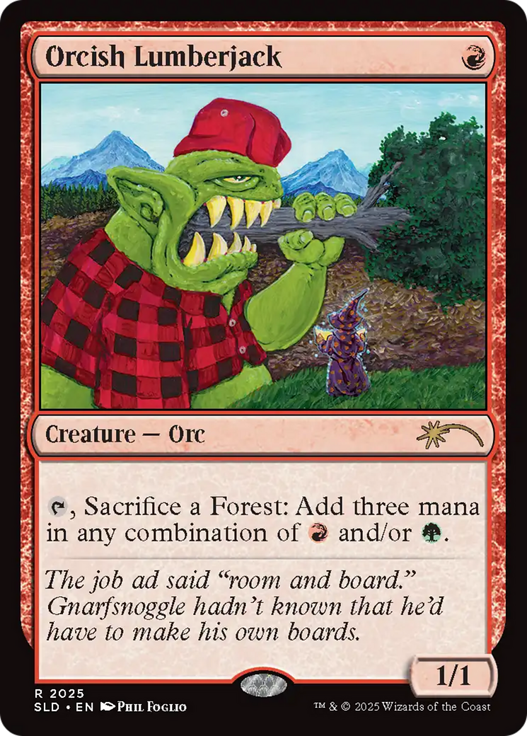 Orcish Lumberjack (2025) (Rainbow Foil) [Secret Lair Drop Series] | Dumpster Cat Games