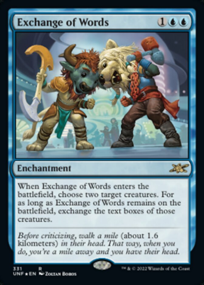 Exchange of Words (Galaxy Foil) [Unfinity] | Dumpster Cat Games