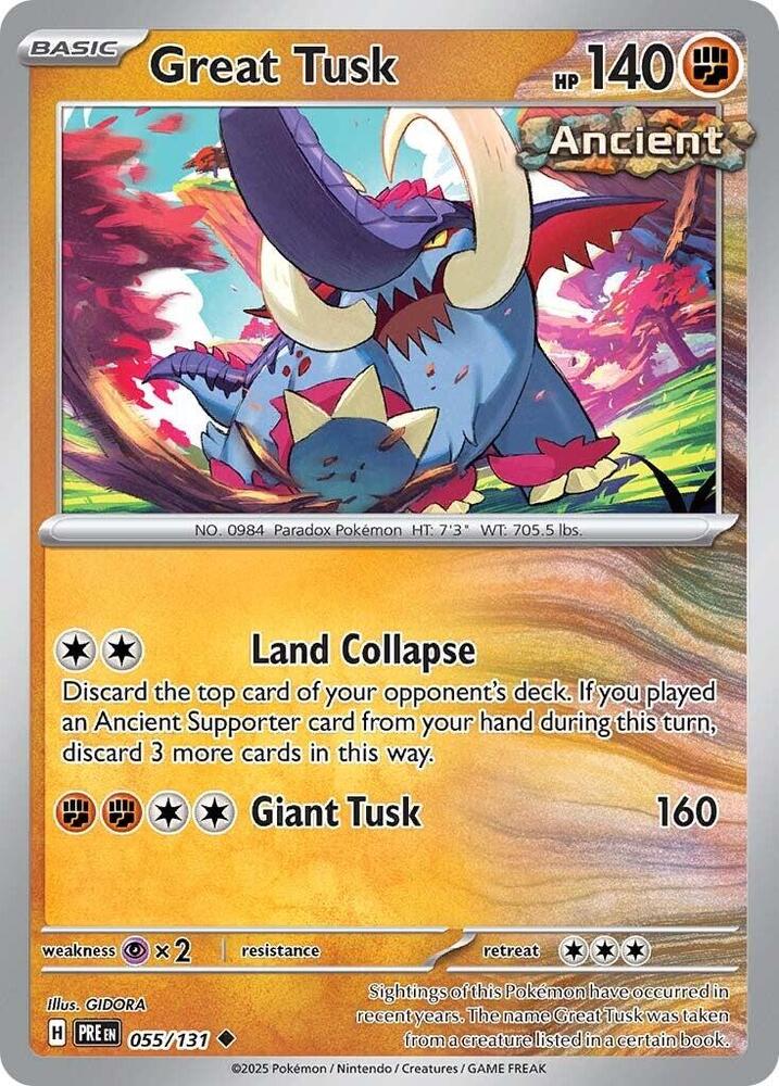 Great Tusk (055/131) [Scarlet & Violet: Prismatic Evolutions] | Dumpster Cat Games