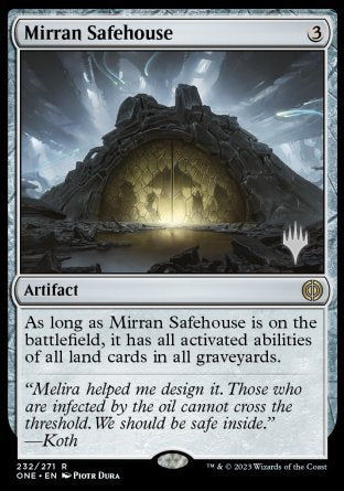 Mirran Safehouse (Promo Pack) [Phyrexia: All Will Be One Promos] | Dumpster Cat Games