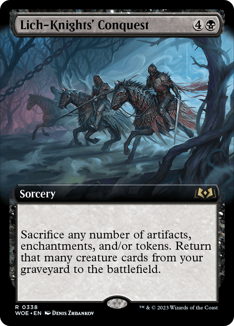 Lich-Knights' Conquest (Extended Art) [Wilds of Eldraine] | Dumpster Cat Games