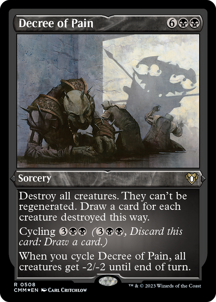 Decree of Pain (Foil Etched) [Commander Masters] | Dumpster Cat Games