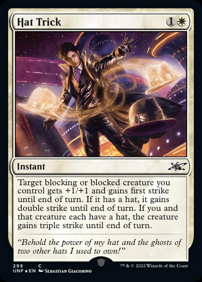 Hat Trick (Galaxy Foil) [Unfinity] | Dumpster Cat Games