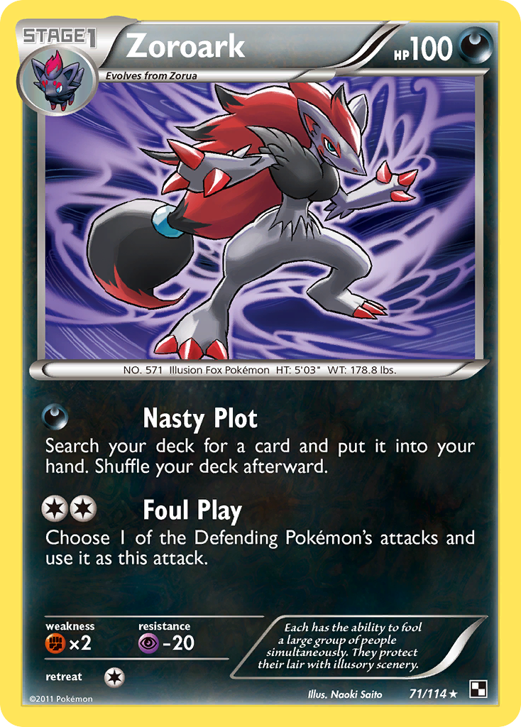 Zoroark (71/114) (Theme Deck Exclusive) [Black & White: Base Set] | Dumpster Cat Games