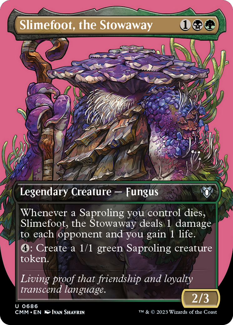 Slimefoot, the Stowaway (Borderless Profile) [Commander Masters] | Dumpster Cat Games