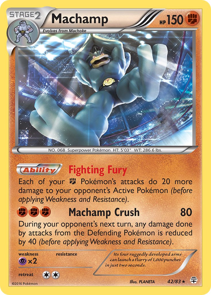 Machamp (42/83) (Theme Deck Exclusive) [XY: Furious Fists] | Dumpster Cat Games
