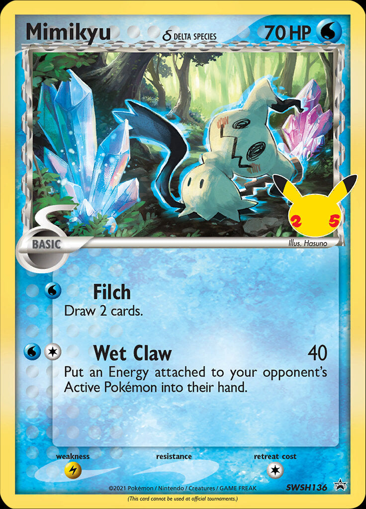 Mimikyu (SWSH136) (Delta Species) (Celebrations) [Sword & Shield: Black Star Promos] | Dumpster Cat Games