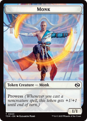 Bird // Monk Double-Sided Token [Tarkir: Dragonstorm Tokens] | Dumpster Cat Games