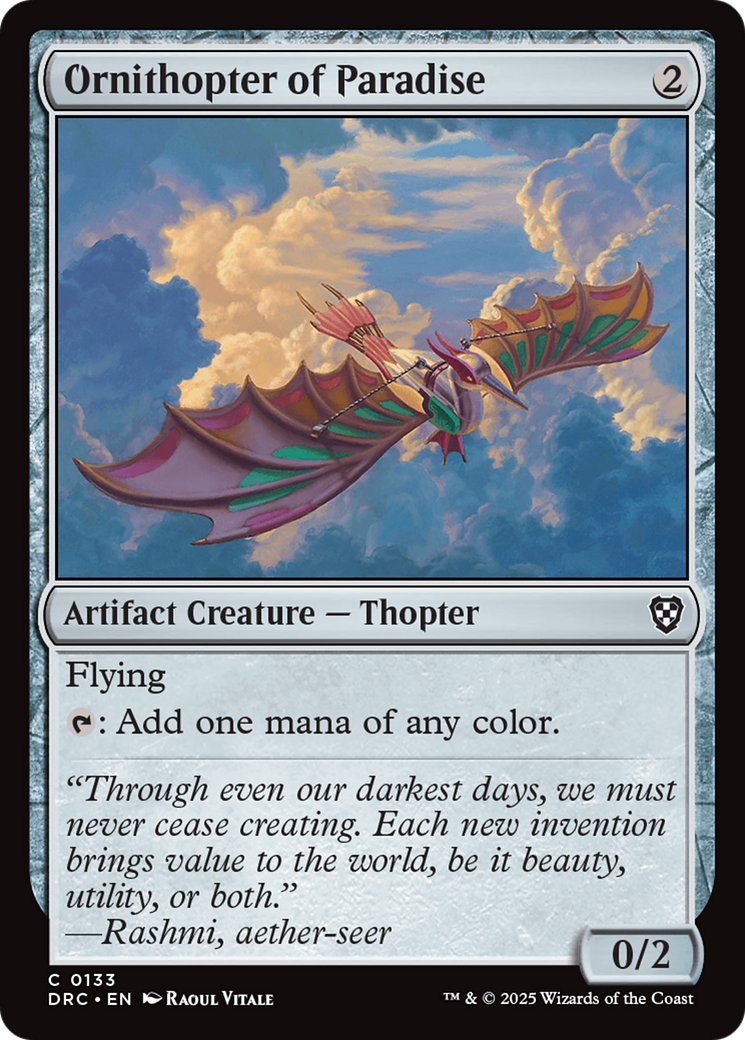 Ornithopter of Paradise [Aetherdrift Commander] | Dumpster Cat Games