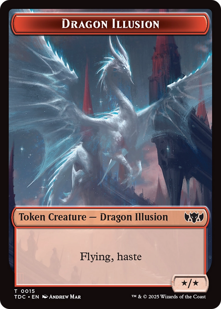 Dragon Illusion // Monk Double-Sided Token [Tarkir: Dragonstorm Commander Tokens] | Dumpster Cat Games