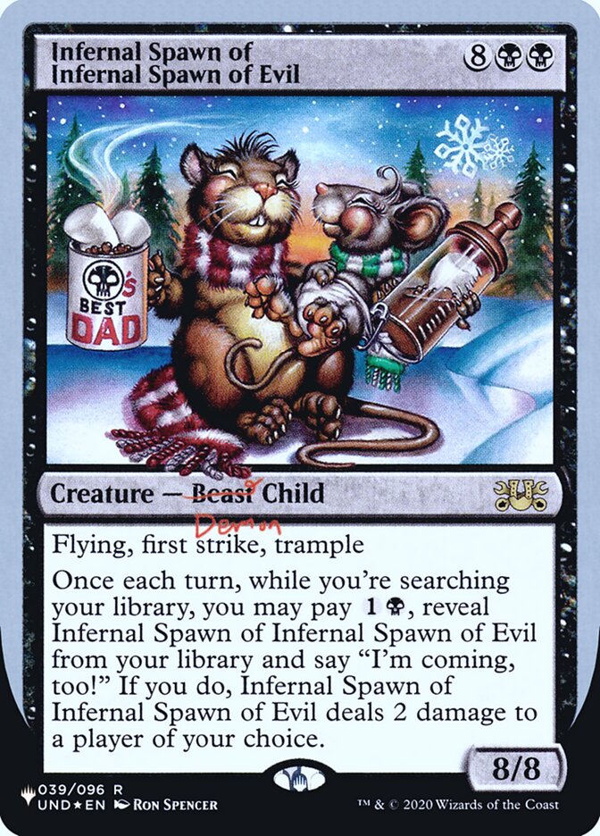 Infernal Spawn of Infernal Spawn of Evil (Unfinity Foil Edition) [The List] | Dumpster Cat Games