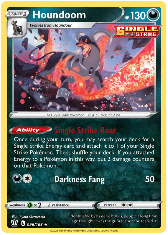 Houndoom (096/163) (Theme Deck Exclusive) [Sword & Shield: Battle Styles] | Dumpster Cat Games