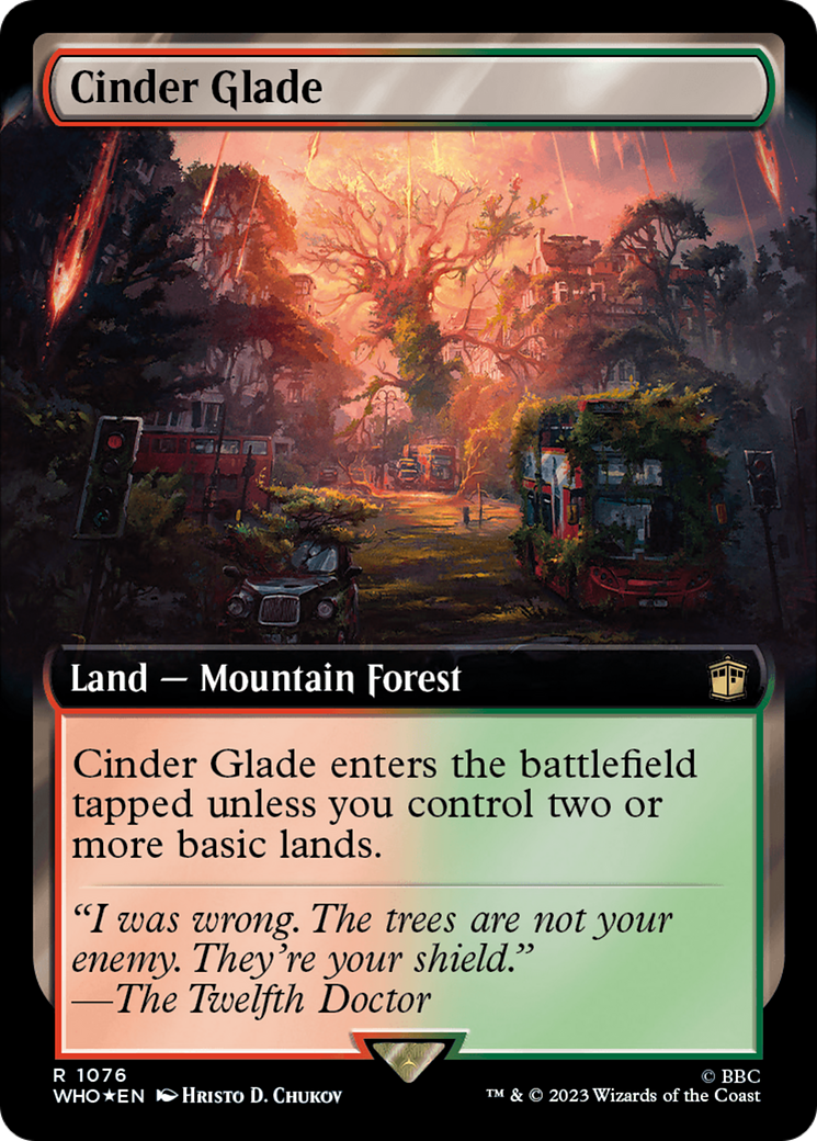 Cinder Glade (Extended Art) (Surge Foil) [Doctor Who] | Dumpster Cat Games