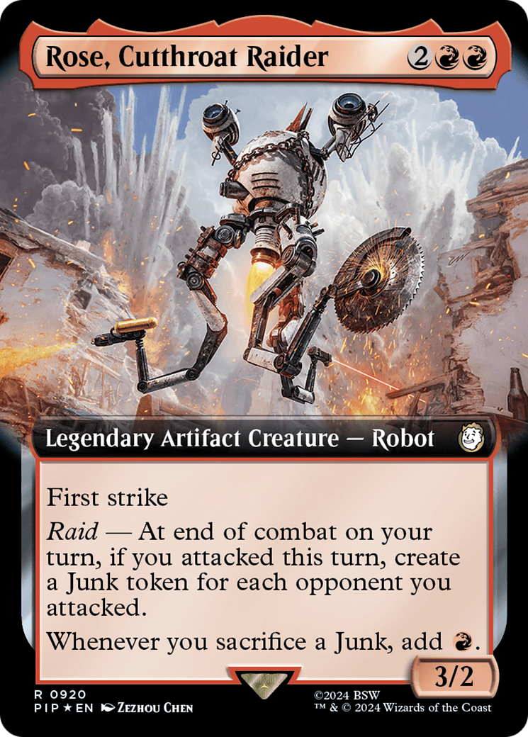 Rose, Cutthroat Raider (Extended Art) (Surge Foil) [Fallout] | Dumpster Cat Games