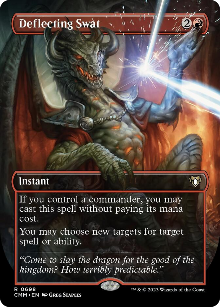 Deflecting Swat (Borderless Alternate Art) [Commander Masters] | Dumpster Cat Games
