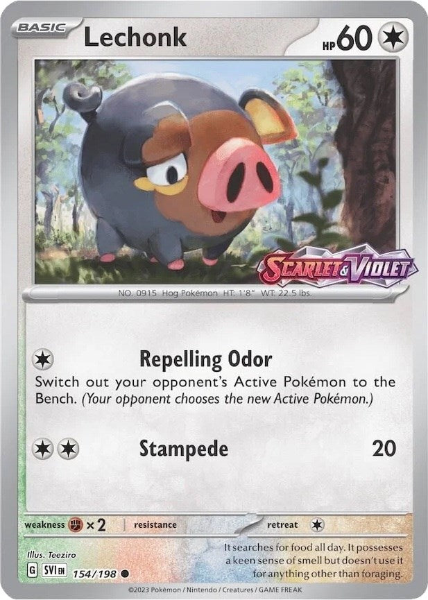Lechonk (154/198) (Store Promo) [Scarlet & Violet: Black Star Promos] | Dumpster Cat Games