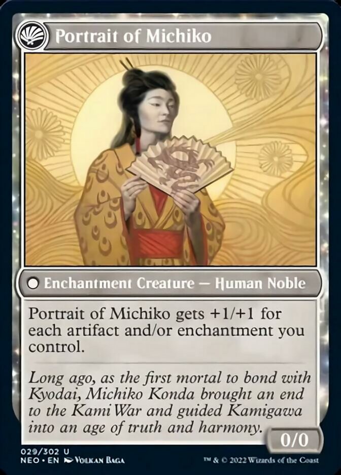 Michiko's Reign of Truth // Portrait of Michiko [Kamigawa: Neon Dynasty] | Dumpster Cat Games