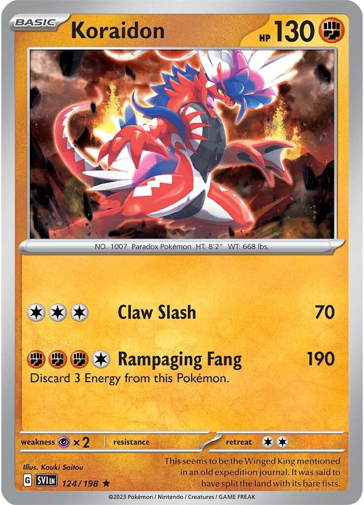 Koraidon (124/198) [Scarlet & Violet: Base Set] | Dumpster Cat Games
