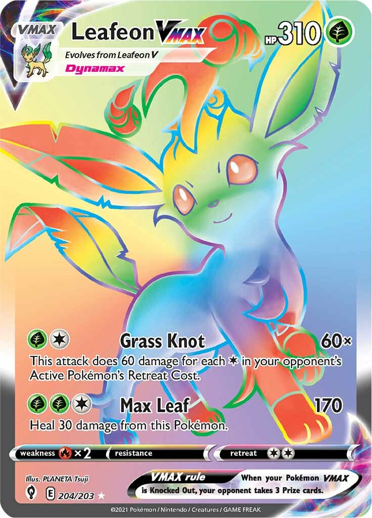 Leafeon VMAX (204/203) [Sword & Shield: Evolving Skies] | Dumpster Cat Games