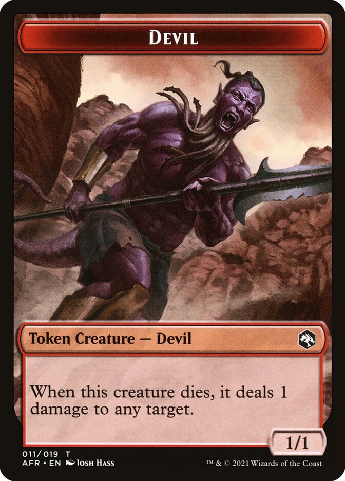Devil // Icingdeath, Frost Tongue Double-Sided Token [Dungeons & Dragons: Adventures in the Forgotten Realms Tokens] | Dumpster Cat Games