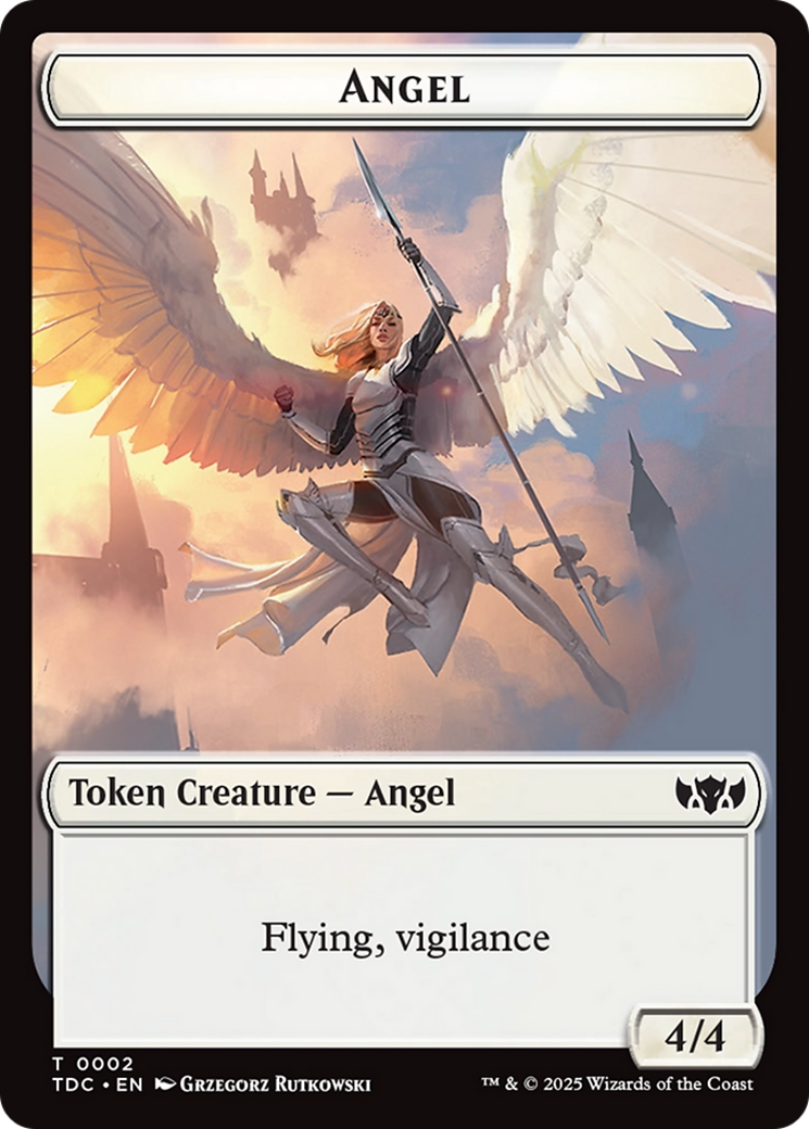 Angel // Spirit Double-Sided Token [Tarkir: Dragonstorm Commander Tokens] | Dumpster Cat Games