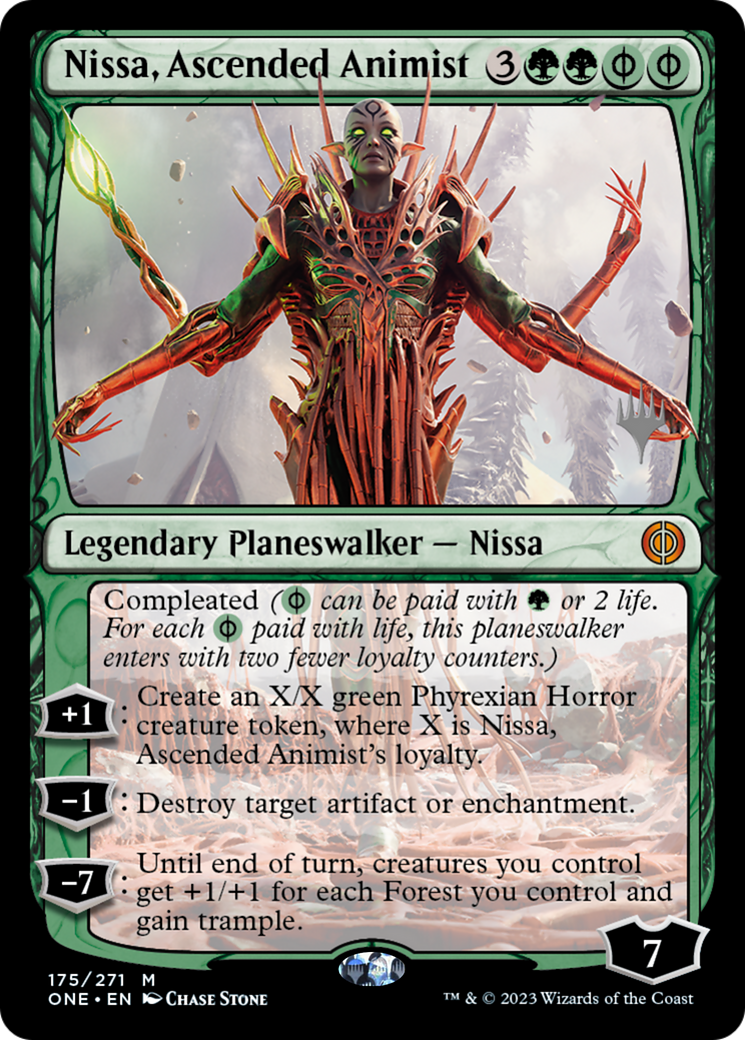 Nissa, Ascended Animist (Promo Pack) [Phyrexia: All Will Be One Promos] | Dumpster Cat Games