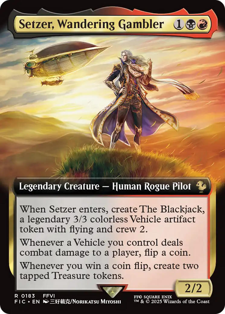 Setzer, Wandering Gambler (Extended Art) [FINAL FANTASY Commander] | Dumpster Cat Games