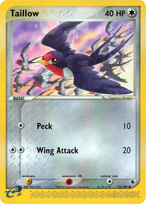 Taillow (72/109) [EX: Ruby & Sapphire] | Dumpster Cat Games