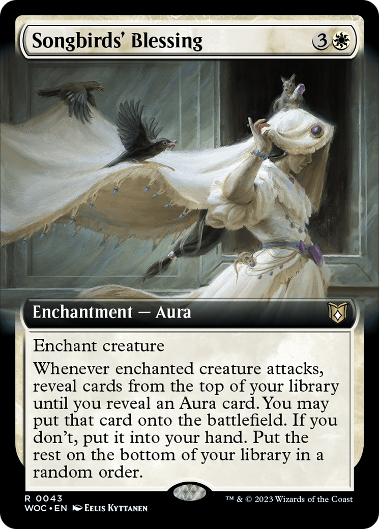 Songbirds' Blessing (Extended Art) [Wilds of Eldraine Commander] | Dumpster Cat Games
