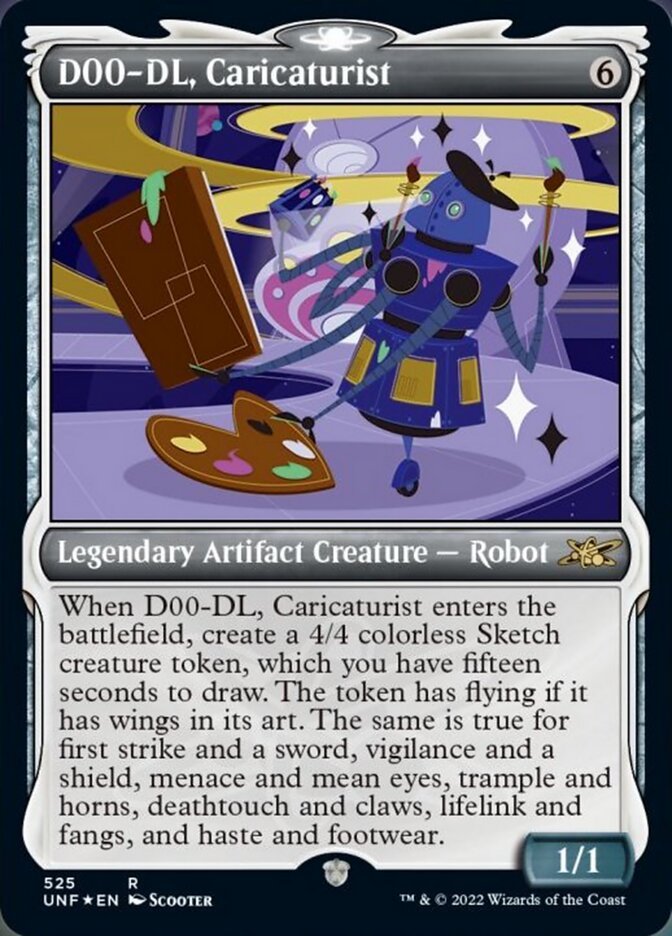 D00-DL, Caricaturist (Showcase) (Galaxy Foil) [Unfinity] | Dumpster Cat Games