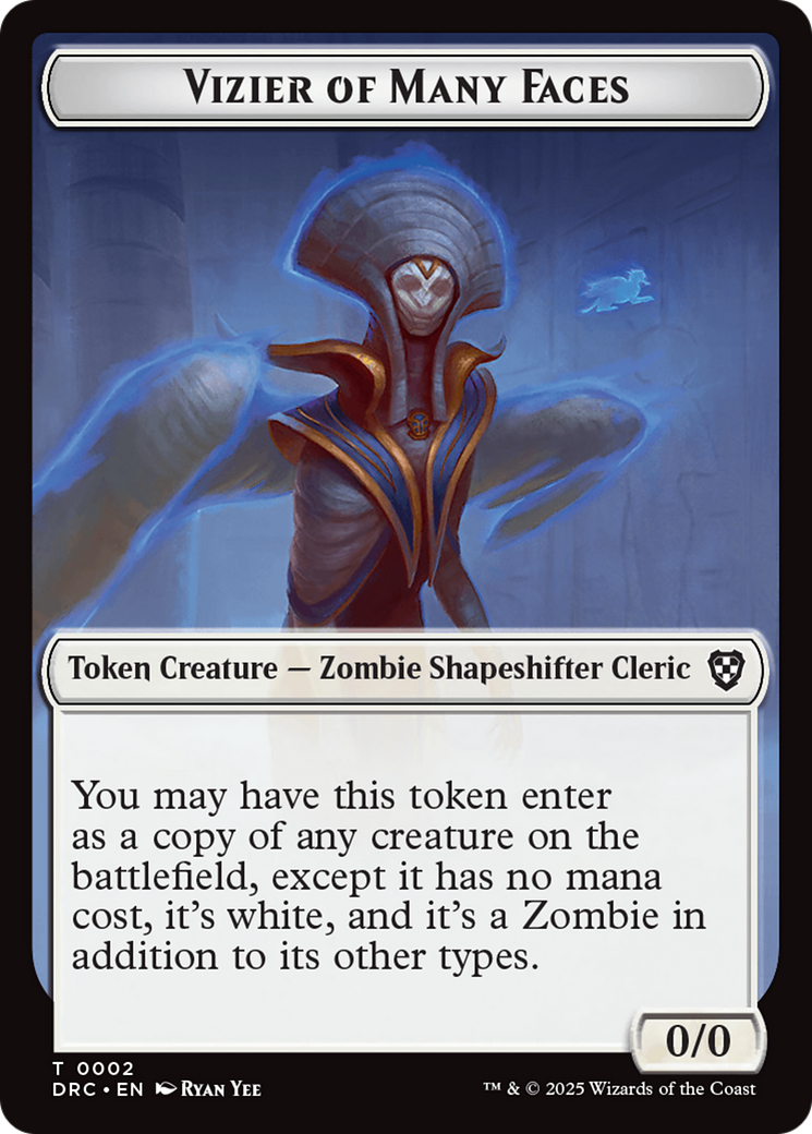 Angel of Sanctions // Vizier of Many Faces Double-Sided Token [Aetherdrift Commander] | Dumpster Cat Games