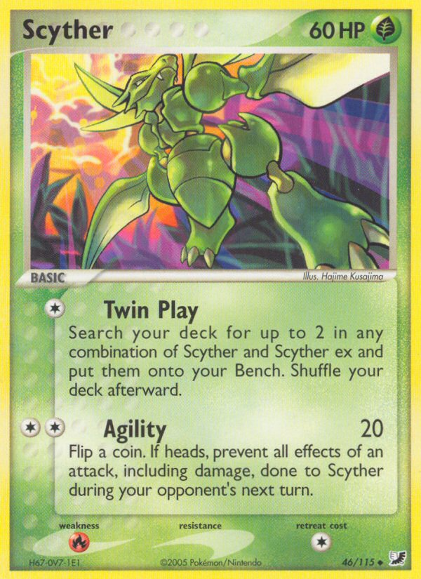 Scyther (46/115) [EX: Unseen Forces] | Dumpster Cat Games
