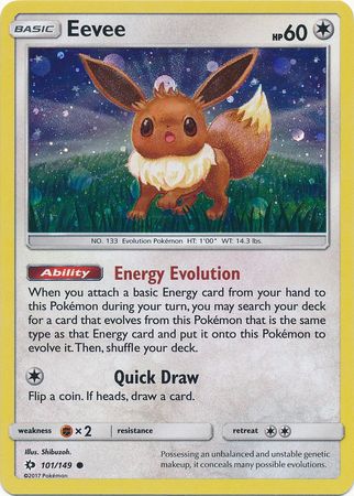 Eevee (101/149) (Cosmos Holo) [Sun & Moon: Base Set] | Dumpster Cat Games