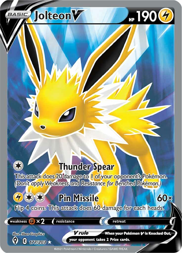 Jolteon V (177/203) [Sword & Shield: Evolving Skies] | Dumpster Cat Games