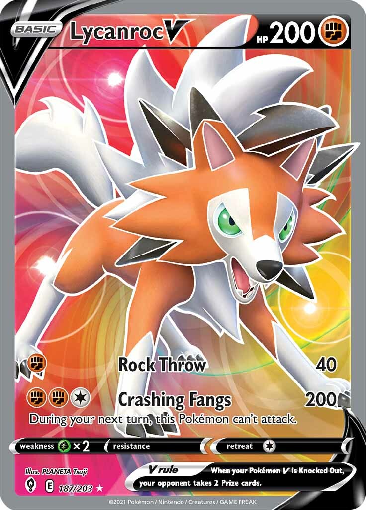 Lycanroc V (187/203) [Sword & Shield: Evolving Skies] | Dumpster Cat Games