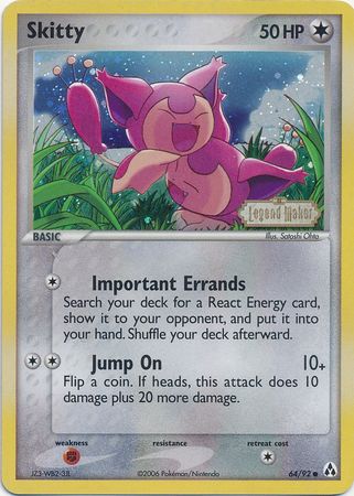 Skitty (64/92) (Stamped) [EX: Legend Maker] | Dumpster Cat Games