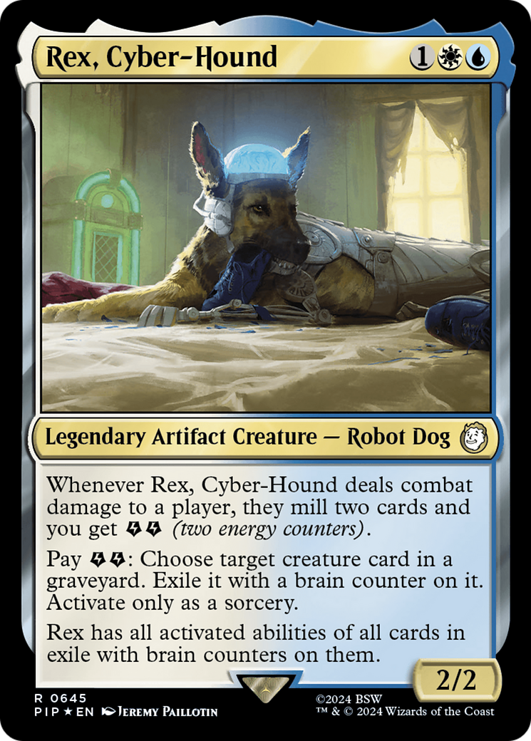 Rex, Cyber-Hound (Surge Foil) [Fallout] | Dumpster Cat Games