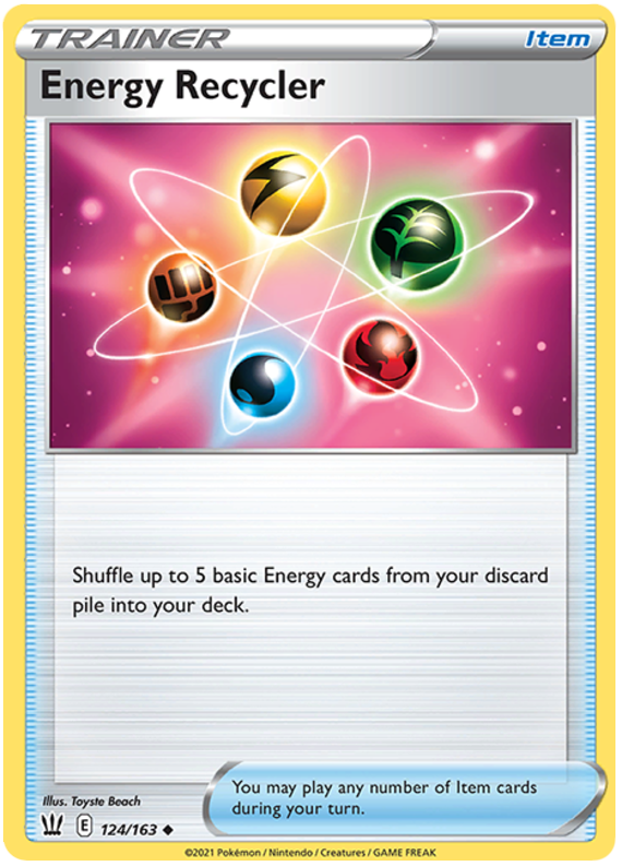 Energy Recycler (124/163) [Sword & Shield: Battle Styles] | Dumpster Cat Games