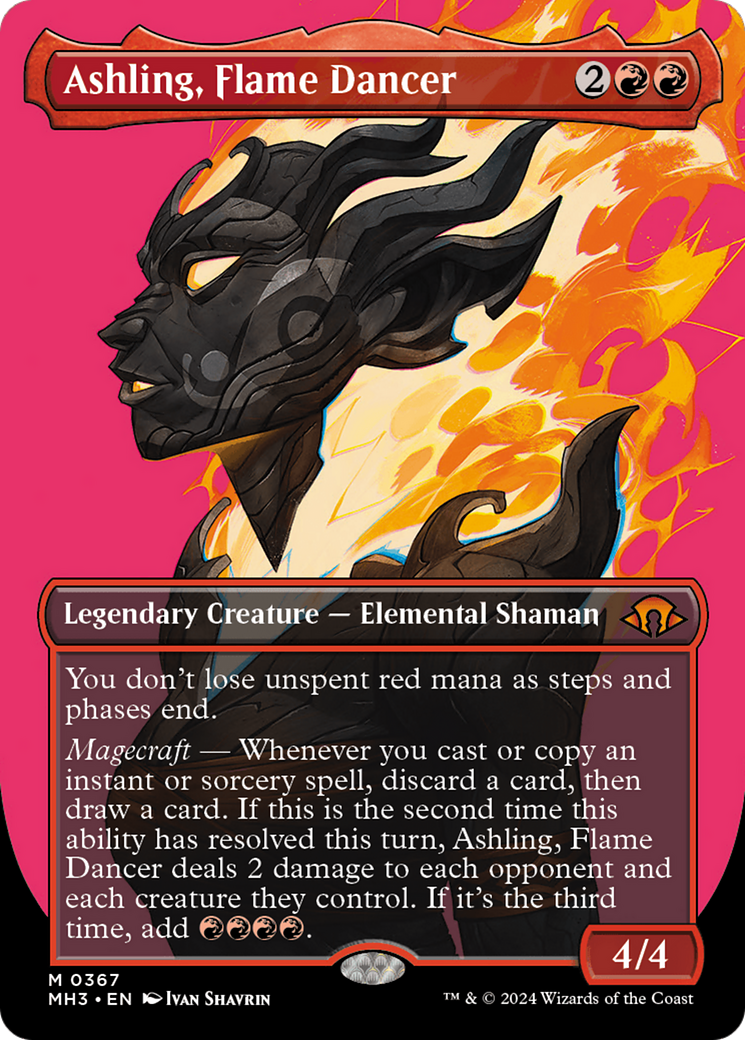 Ashling, Flame Dancer (Borderless) [Modern Horizons 3] | Dumpster Cat Games