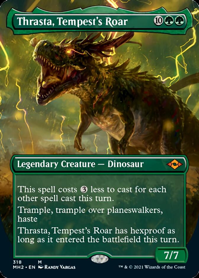 Thrasta, Tempest's Roar (Borderless Alternate Art) [Modern Horizons 2] | Dumpster Cat Games