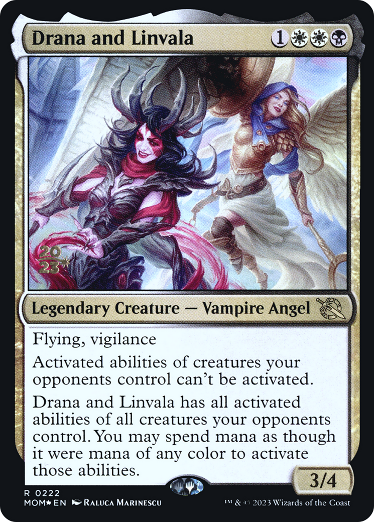 Drana and Linvala [March of the Machine Prerelease Promos] | Dumpster Cat Games