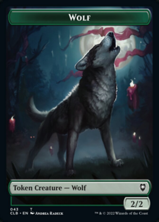 Wolf // Insect Double-Sided Token [Commander Legends: Battle for Baldur's Gate Tokens] | Dumpster Cat Games