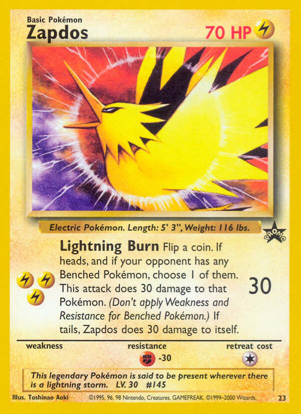 Zapdos (23) [Wizards of the Coast: Black Star Promos] | Dumpster Cat Games